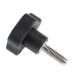 Elesa 166263 Black Multiple Lobes Clamping Knob, M6, Threaded Stud