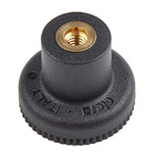 RS PRO Black Knurled Clamping Knob, M4, Threaded Hole