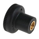 RS PRO Black Knurled Clamping Knob, M5, Threaded Hole