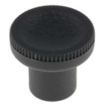 RS PRO Black Knurled Clamping Knob, M6, Threaded Hole