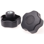 RS PRO Black Multiple Lobes Clamping Knob, M8, Threaded Hole
