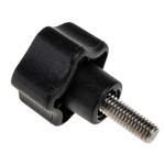 RS PRO Black Multiple Lobes Clamping Knob, M6, Threaded Stud