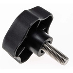 RS PRO Black Multiple Lobes Clamping Knob, M10, Threaded Stud