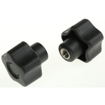 RS PRO Black Multiple Lobes Clamping Knob, M6, Threaded Hole