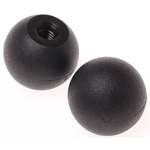 RS PRO Black Ball Clamping Knob, M6, Threaded Hole