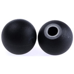 RS PRO Black Duroplast Ball Clamping Knob, M10, Unthreaded Hole