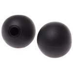 RS PRO Black Duroplast Ball Clamping Knob, M12, Unthreaded Hole