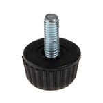 RS PRO Black Knurled Clamping Knob, M4, Threaded Hole