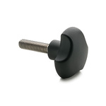 Elesa 167383 Black 3-Arm Clamping Knob, M8, Threaded Stud