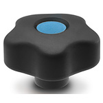 Elesa 169894-C9 Black Hex Clamping Knob, M8, Threaded Hole