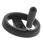 Elesa Black Technopolymer Hand Wheel, 124mm diameter
