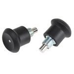 RS PRO 35mm Matt, Zinc Plated Stainless Steel (Spring, Body, Pin), Thermoplastic (Knob) Index Index Bolt, M10 x 1
