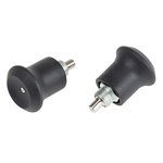 RS PRO 30mm Matt, Zinc Plated Stainless Steel (Spring, Body, Pin), Thermoplastic (Knob) Index Index Bolt, M8 x 0.75