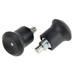 RS PRO 30mm Matt, Zinc Plated Stainless Steel (Spring, Body, Pin), Thermoplastic (Knob) Index Index Bolt, M8 x 0.75