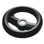 RS PRO Black Glass-Fibre Reinforced Technopolymer Hand Wheel, 100mm diameter