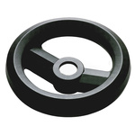 RS PRO Black Glass-Fibre Reinforced Technopolymer Hand Wheel, 126mm diameter