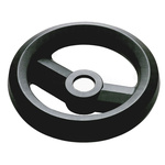 RS PRO Black Glass-Fibre Reinforced Technopolymer Hand Wheel, 160mm diameter