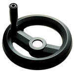 RS PRO Black Glass-Fibre Reinforced Technopolymer Hand Wheel, 160mm diameter