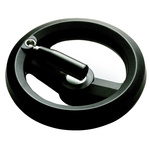 RS PRO Black Glass-Fibre Reinforced Technopolymer Hand Wheel, 100mm diameter