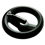 RS PRO Black Glass-Fibre Reinforced Technopolymer Hand Wheel, 126mm diameter