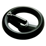 RS PRO Black Glass-Fibre Reinforced Technopolymer Hand Wheel, 160mm diameter