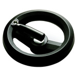 RS PRO Black Technopolymer Hand Wheel, 160mm diameter