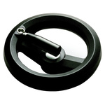 RS PRO Black Glass-Fibre Reinforced Technopolymer Hand Wheel, 160mm diameter