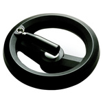 RS PRO Black Glass-Fibre Reinforced Technopolymer Hand Wheel, 200mm diameter
