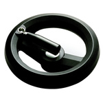 RS PRO Black Glass-Fibre Reinforced Technopolymer Hand Wheel, 200mm diameter