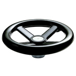 RS PRO Black Phenoplast, Vegetal Fibre Reinforced Hand Wheel, 100mm diameter