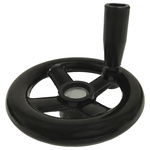 RS PRO Black Phenoplast, Vegetal Fibre Reinforced Hand Wheel, 160mm diameter