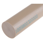 RS PRO Beige Polyetheretherketone PEEK Rod, 300mm x 32mm Diameter