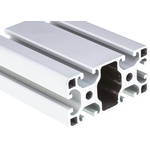 RS PRO Silver Aluminium Profile Strut, 40 x 80 mm, 8mm Groove, 3000mm Length