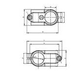 Rose+Krieger Cross Clamp Connecting Component, Strut Profile 16 mm