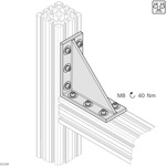 Bosch Rexroth 8mm Corner Connector Connecting Component, Strut Profile 90 x 90 mm, 90 x 180 mm, 90 x 360 mm, Groove