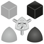 Bosch Rexroth Grey Corner Bracket Cap, 45 x 45R Strut Profile