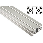 FlexLink Silver Aluminium Profile Strut, 30 x 60 mm, 7.2mm Groove, 3000mm Length, Series XF