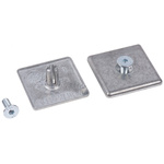 Bosch Rexroth Black Die Cast Zinc, Galvanised Steel End Cap, 45 mm Strut Profile, 8mm Groove