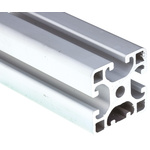 RS PRO Silver Aluminium Profile Strut, 40 x 40 mm, 8mm Groove, 2000mm Length