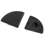RS PRO Black End Cap, 40 x 40R Strut Profile, 8mm Groove