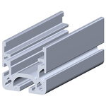 RS PRO Silver Aluminium Roller Guide Rail, 40 x 40 mm, 5mm Groove