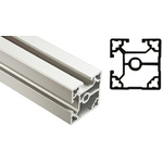 FlexLink Silver Aluminium Profile Strut, 44 x 44 mm, 11mm Groove, 1000mm Length, Series XC