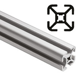 FlexLink Silver Aluminium Profile Strut, 22 x 22 mm, 5.6mm Groove, 2000mm Length, Series XD