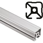 FlexLink Silver Aluminium Profile Strut, 22 x 22 mm, 5.6mm Groove, 1000mm Length, Series XD
