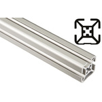 FlexLink Silver Aluminium Profile Strut, 30 x 30 mm, 7.2mm Groove, 1000mm Length, Series XF