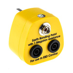 RS PRO ESD Earth Bonding Plug With 10 mm Stud, Banana Socket x 2