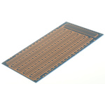 10-0581, Single Sided Eurocard PCB FR2 With 53 x 5 1.02mm Holes, 2.54 x 2.54mm Pitch, 100 x 160 x 1.6mm