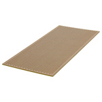 RS PRO Single Sided Matrix Board FR2 1.02mm Holes, 2.54 x 2.54mm Pitch, 220 x 100mm
