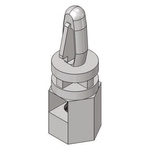 LCBS-TF-M4-04-01, 6.4mm High Nylon PCB Support Pillar for 4mm PCB Hole, 7.1mm Base