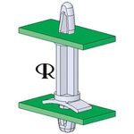 LCBSM-10-01 , 15.9mm High Nylon PCB Support Pillar for 4mm PCB Hole, 7.1mm Base
